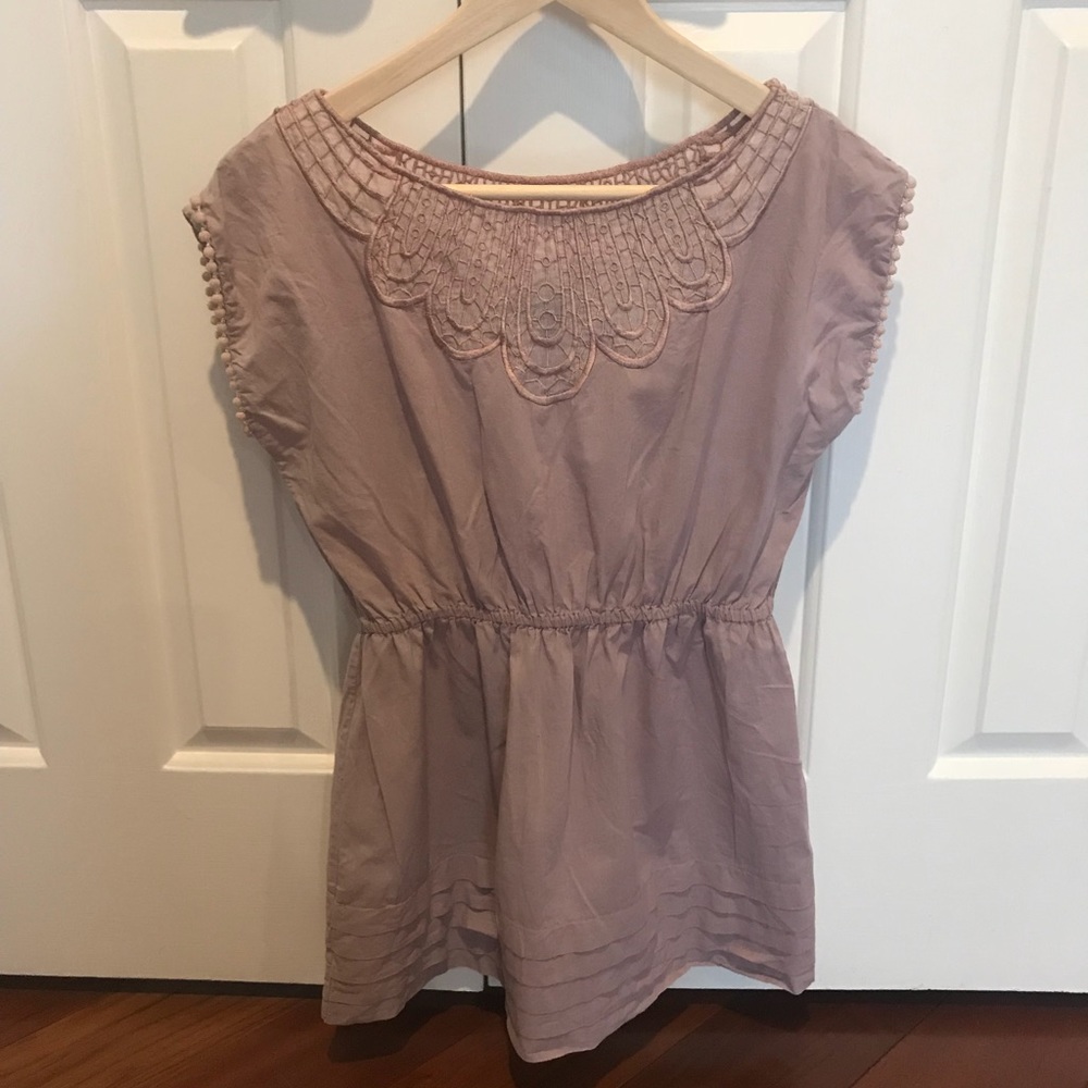 Anthropologie crochet Detail Blouse